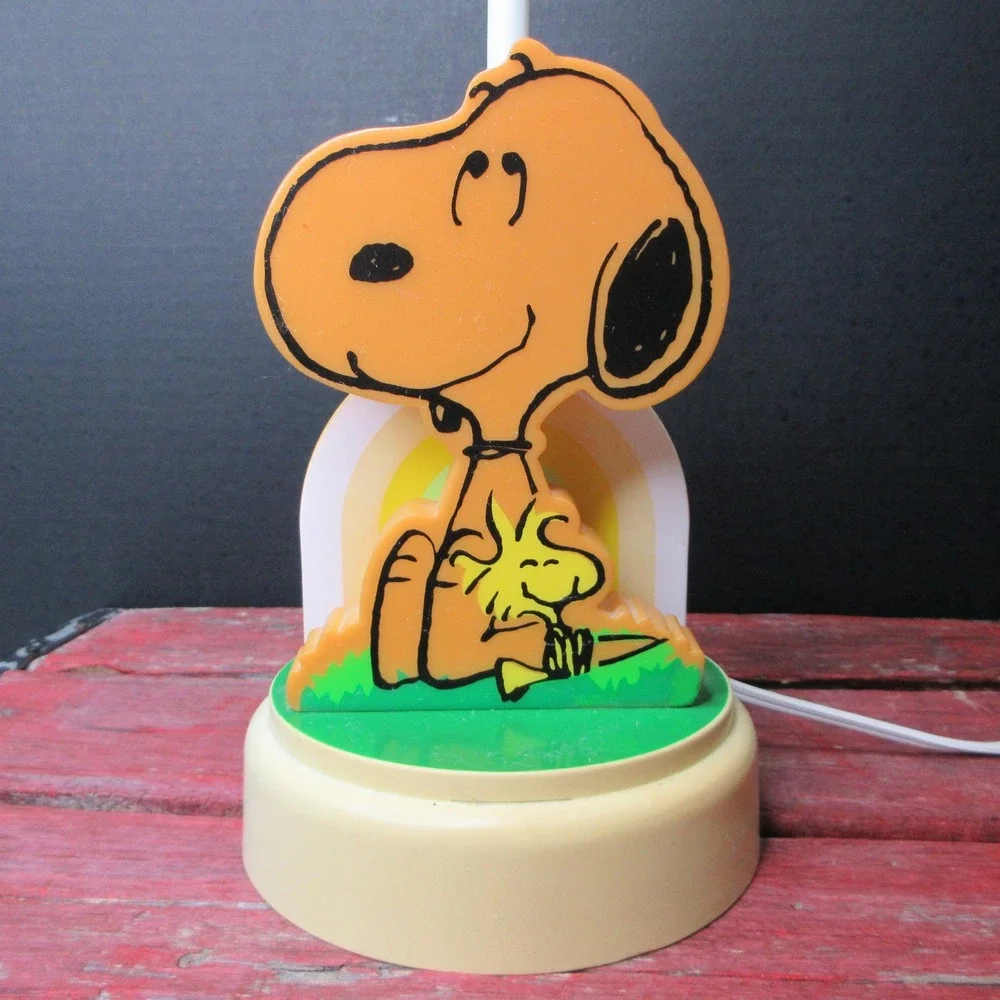 Vintage Snoopy & Woodstock Peanuts Nursery Originals Table Lamp Light 1965 UL
